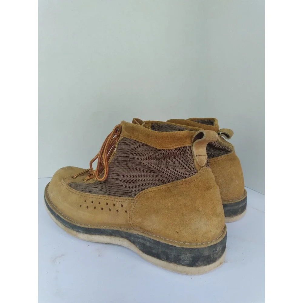 Danner Suede Mesh Work‎ Boots Tan Brown Made in USA Mens Lace Up Utility Boots